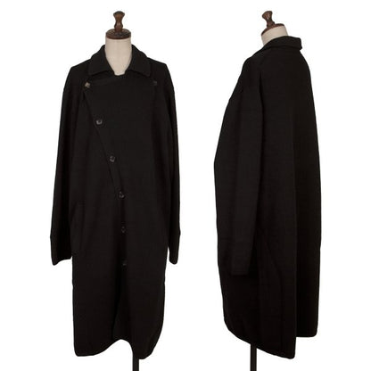 Y's Wool Knit Long Jacket Black Size M