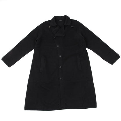 Y's Wool Knit Long Jacket Black Size M