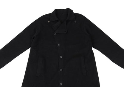 Y's Wool Knit Long Jacket Black Size M