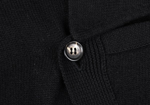 Y's Wool Knit Long Jacket Black Size M