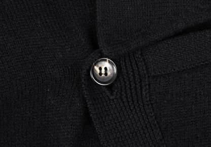 Y's Wool Knit Long Jacket Black Size M