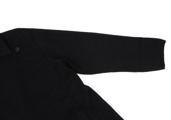 Y's Wool Knit Long Jacket Black Size M