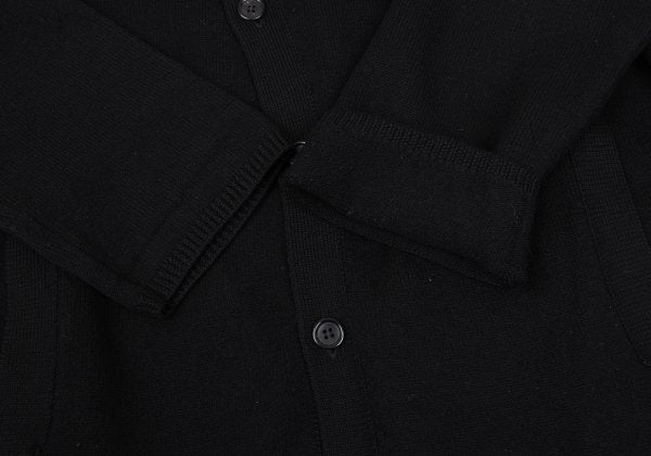 Y's Wool Knit Long Jacket Black Size M