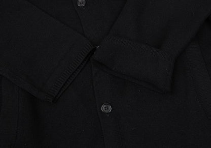 Y's Wool Knit Long Jacket Black Size M