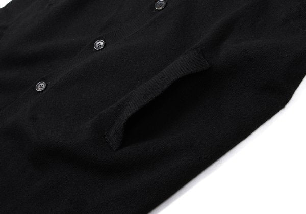 Y's Wool Knit Long Jacket Black Size M