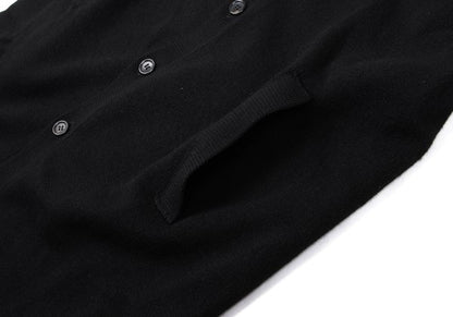 Y's Wool Knit Long Jacket Black Size M
