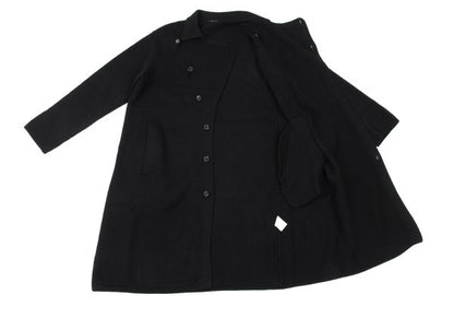 Y's Wool Knit Long Jacket Black Size M