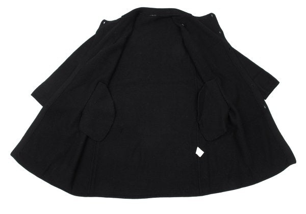 Y's Wool Knit Long Jacket Black Size M