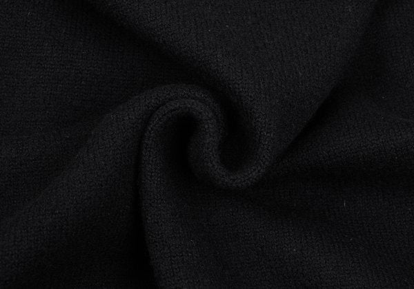Y's Wool Knit Long Jacket Black Size M