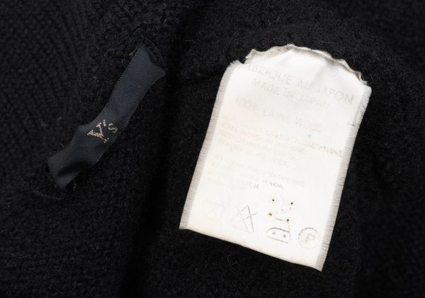 Y's Wool Knit Long Jacket Black Size M