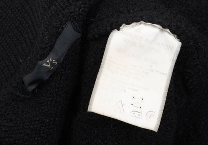 Y's Wool Knit Long Jacket Black Size M