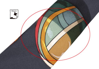 HERMES All-Over Motif Print Silk Tie Gray