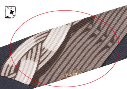 HERMES All-Over Motif Print Silk Tie Gray
