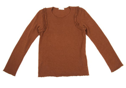 COMME des GARCONS Wool Blend Cut-off Sweater Brown Size M