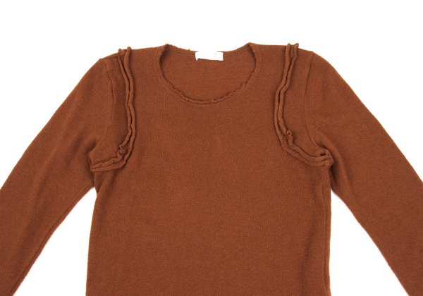 COMME des GARCONS Wool Blend Cut-off Sweater Brown Size M