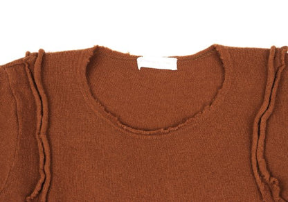 COMME des GARCONS Wool Blend Cut-off Sweater Brown Size M