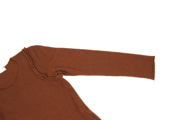 COMME des GARCONS Wool Blend Cut-off Sweater Brown Size M