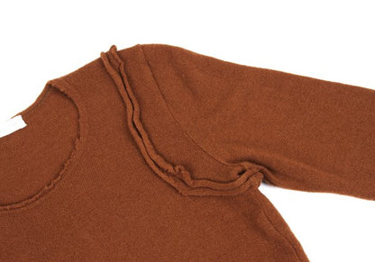 COMME des GARCONS Wool Blend Cut-off Sweater Brown Size M