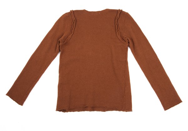 COMME des GARCONS Wool Blend Cut-off Sweater Brown Size M