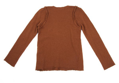 COMME des GARCONS Wool Blend Cut-off Sweater Brown Size M