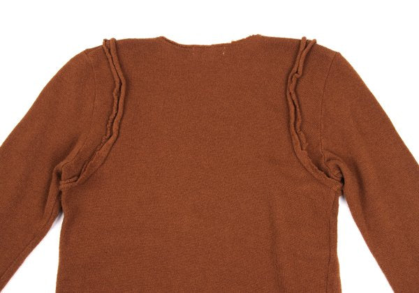 COMME des GARCONS Wool Blend Cut-off Sweater Brown Size M