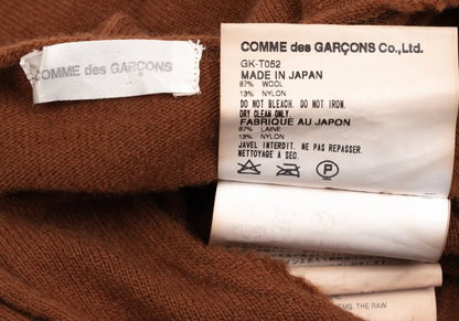 COMME des GARCONS Wool Blend Cut-off Sweater Brown Size M