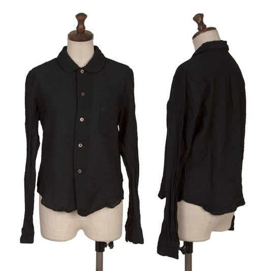 COMME des GARCONS Garment Dyed Wool Blend Shirt Black Size M