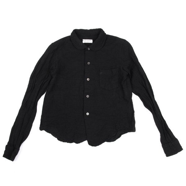 COMME des GARCONS Garment Dyed Wool Blend Shirt Black Size M