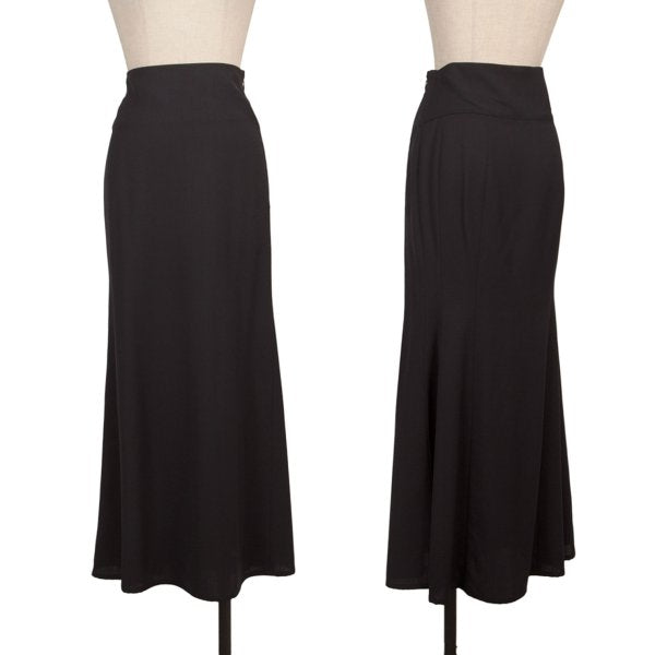 Yohji Yamamoto FEMME Wool Gabardine Flare Skirt Blue Size S