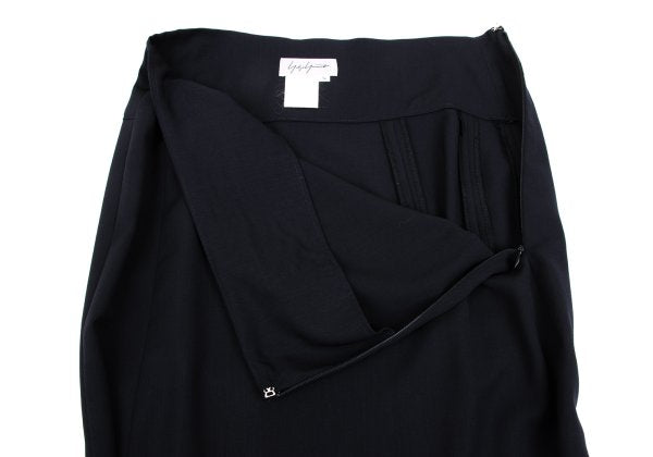 Yohji Yamamoto FEMME Wool Gabardine Flare Skirt Blue Size S