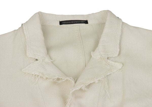 Yohji Yamamoto POUR HOMME Cotton Linen Jacket Ivory Size 2