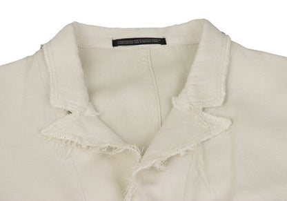 Yohji Yamamoto POUR HOMME Cotton Linen Jacket Ivory Size 2