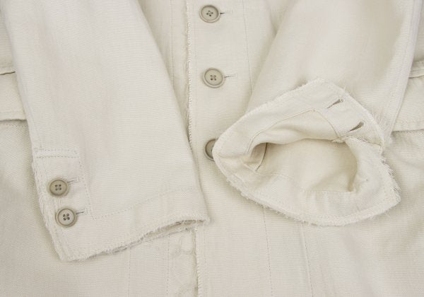 Yohji Yamamoto POUR HOMME Cotton Linen Jacket Ivory Size 2