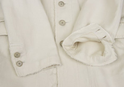Yohji Yamamoto POUR HOMME Cotton Linen Jacket Ivory Size 2
