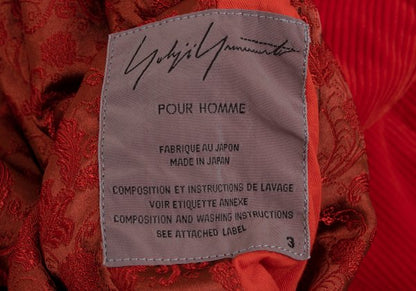 Yohji Yamamoto POUR HOMME 02AW Red Reversible Jacket Size 3