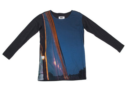 Maison Martin Margiela Cotton Front L/S Tee Blue Size S