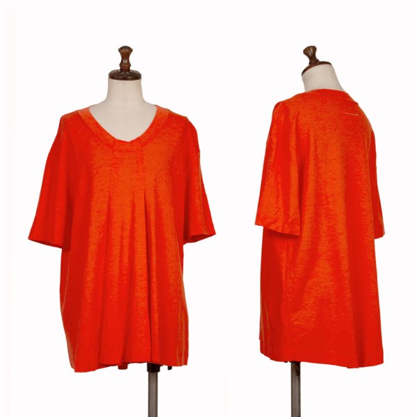 Maison Martin Margiela Rayon Front T-Shirt Orange Size L
