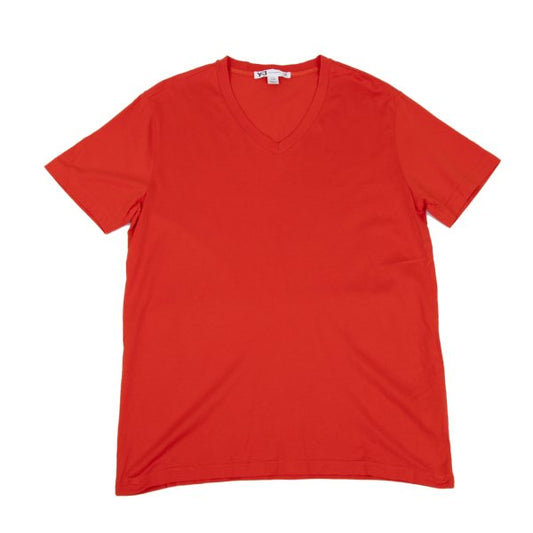 Y-3 Cotton V-Neck T-Shirt Red Size L