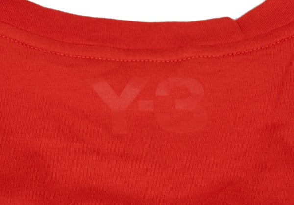Y-3 Cotton V-Neck T-Shirt Red Size L
