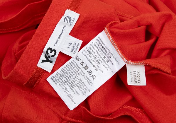 Y-3 Cotton V-Neck T-Shirt Red Size L
