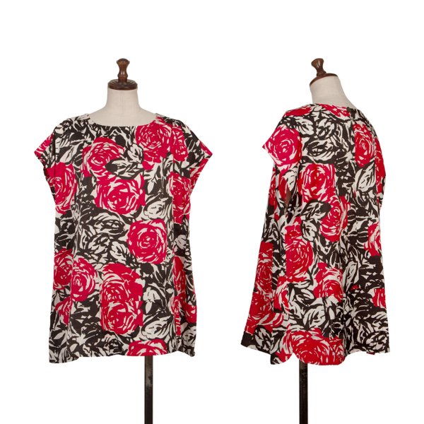 Y's for living Rose Print Sleeveless Blouse Multi Size 2