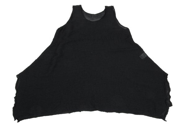 ISSEY MIYAKE me Crepe Pleat Sleeveless Tunic Black Blouse Size F