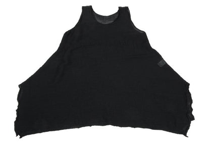 ISSEY MIYAKE me Crepe Pleat Sleeveless Tunic Black Blouse Size F