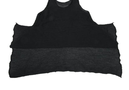 ISSEY MIYAKE me Crepe Pleat Sleeveless Tunic Black Blouse Size F