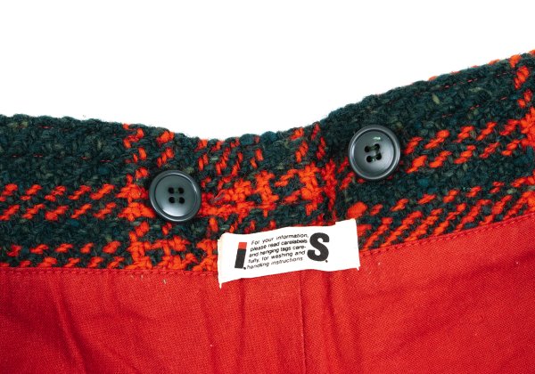ISSEY MIYAKE I.S. Wool Blend Check Shorts Multi Size 9