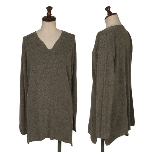 JURGEN LEHL Silk Cotton V-Neck Sweater Beige Size M