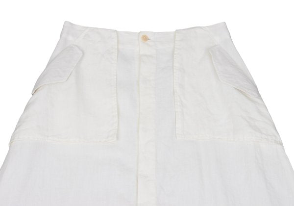 Y's Linen Out Pocket Design Midi Skirt Off-White Size 2