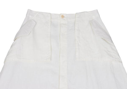 Y's Linen Out Pocket Design Midi Skirt Off-White Size 2