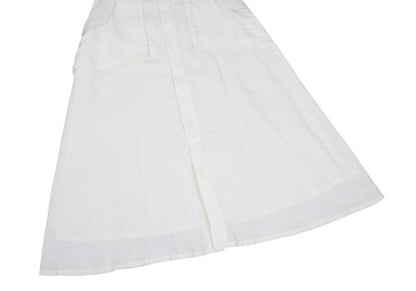 Y's Linen Out Pocket Design Midi Skirt Off-White Size 2