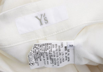 Y's Linen Out Pocket Design Midi Skirt Off-White Size 2